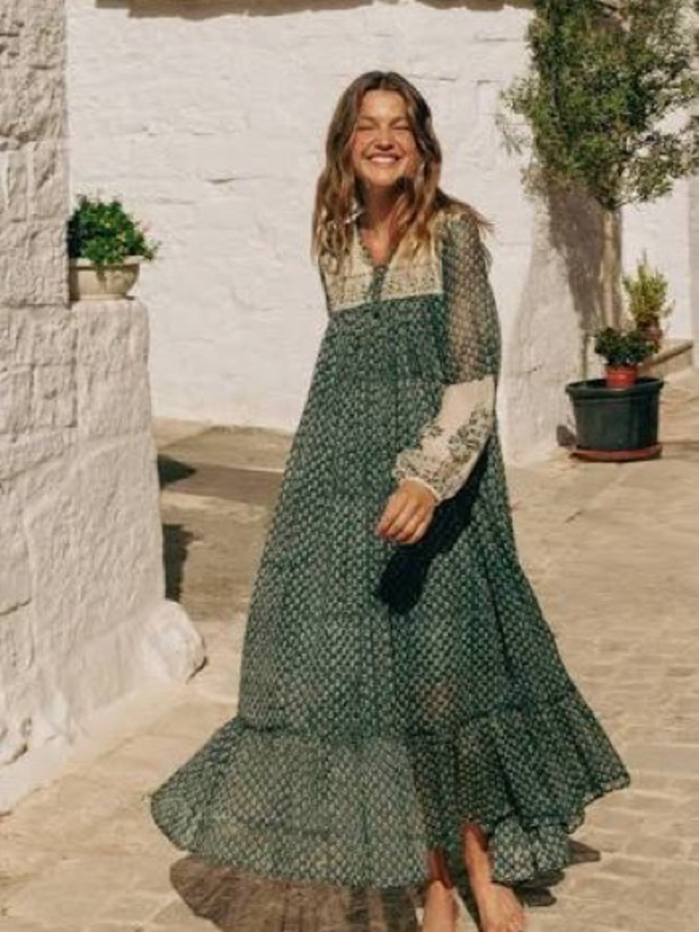 Daughters of India Rooh Maxi Dress in Pine Green - Picture 2 of 6